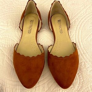 Restricted Rust Suede Flats